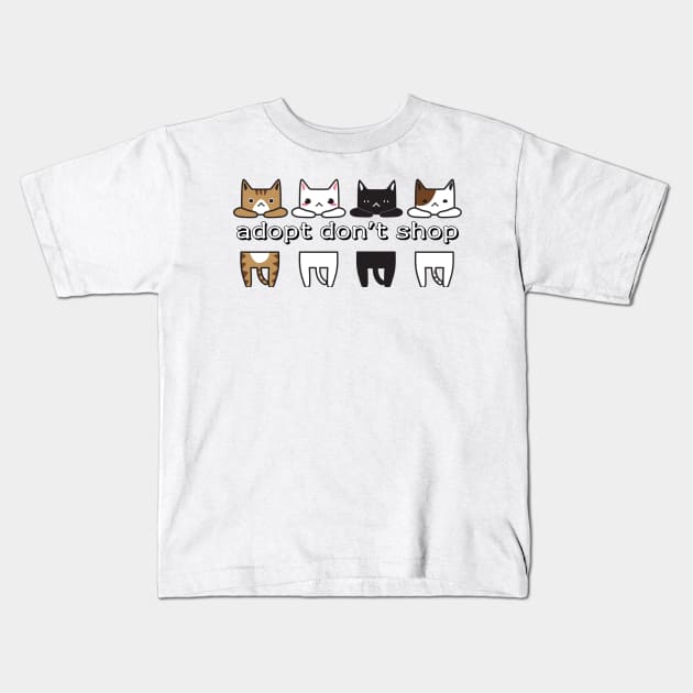 Adopt don't shop Kids T-Shirt by Meow Meow Designs